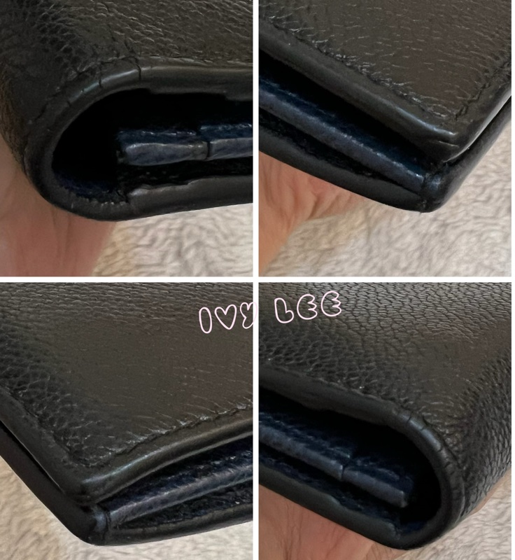 PRADA 2MV015 浮雕LOGO 黑藍 二折長夾 正品 二手精品-15