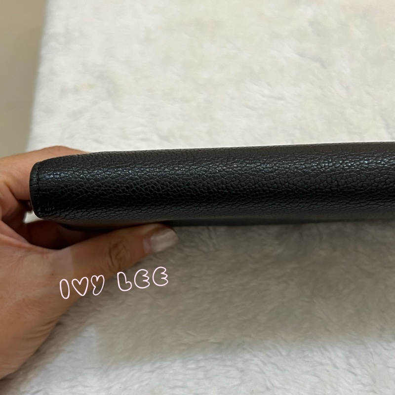 PRADA 2MV015 浮雕LOGO 黑藍 二折長夾 正品 二手精品-21