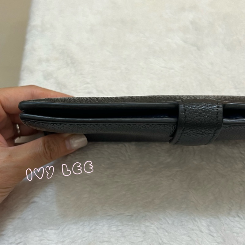 PRADA 2MV015 浮雕LOGO 黑藍 二折長夾 正品 二手精品-23