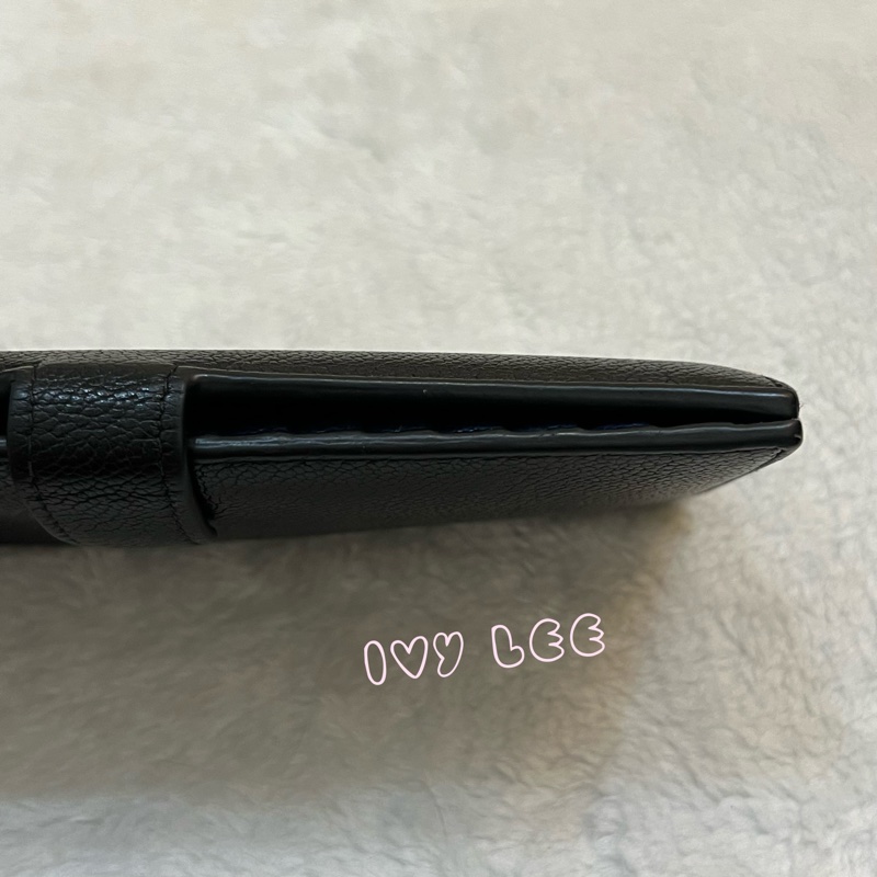 PRADA 2MV015 浮雕LOGO 黑藍 二折長夾 正品 二手精品-24