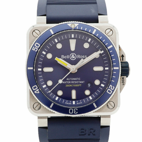 Bell & Ross BR 03-92 潛水錶 藍色 BR03-92-D-BU-ST SRB 錶盤 男士腕錶