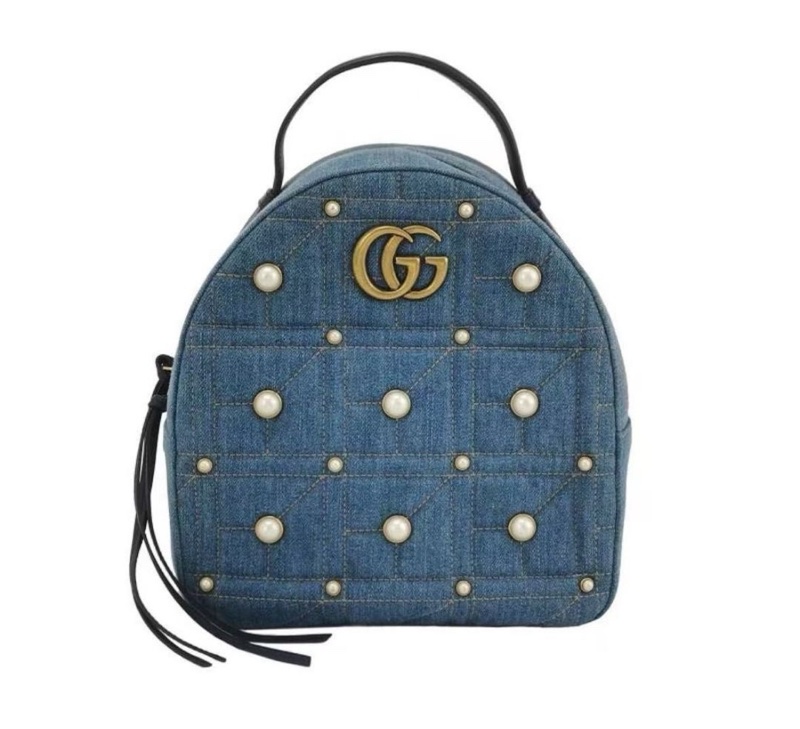 Gucci牛仔珍珠后背包-0