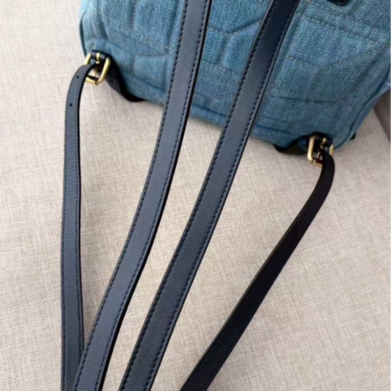 Gucci牛仔珍珠后背包-5