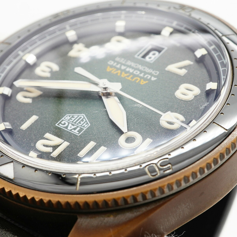 TAG Heuer Autavia WBE5190 綠色錶盤男士腕錶-5