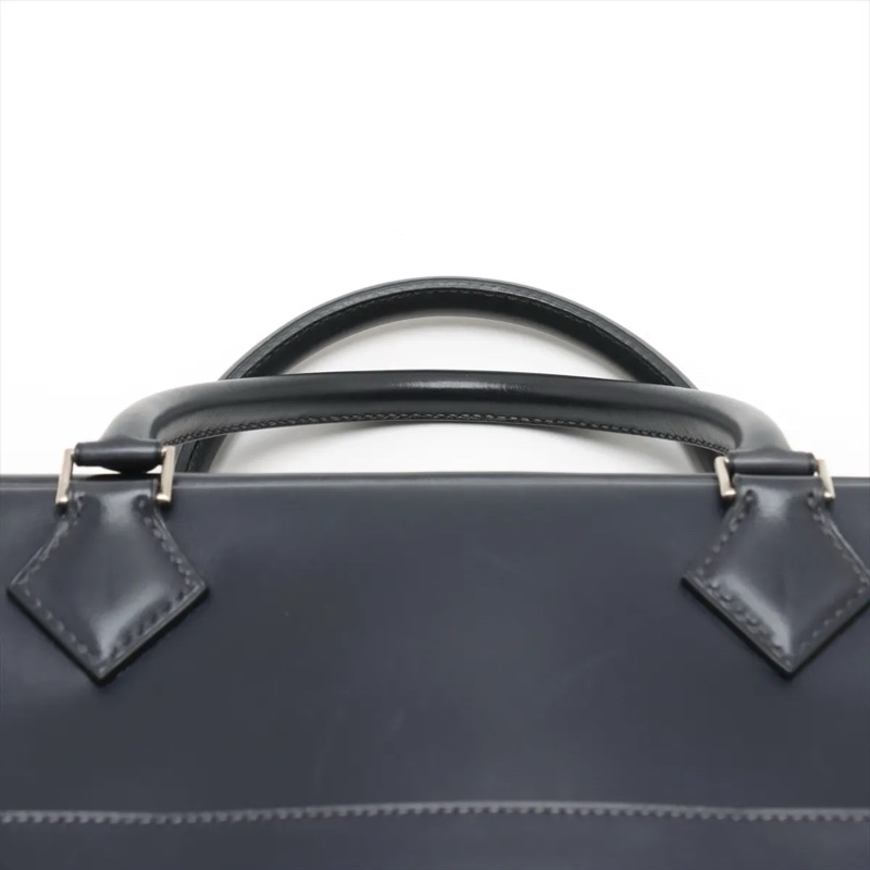 Hermes Plume Dog 38 Box calf Blue Indigo Silver Metal Fittings Stamp G 2003-5