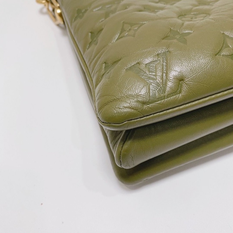 LV Coussin 老花滿logo綠色 中號鏈條包 34x24x12cm 9新 配件塵袋 鏈條 肩帶 盒子-3