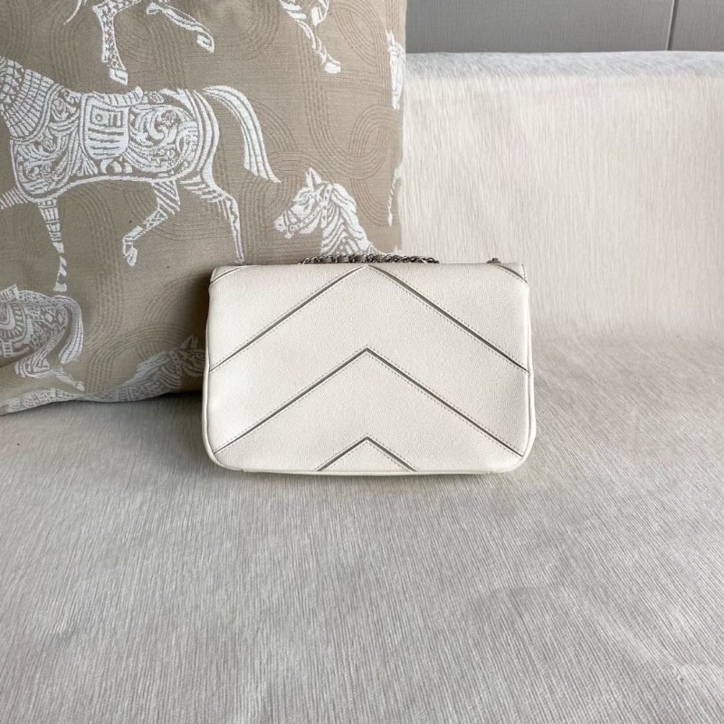 Chanel CF古巴系列口蓋包 鐳射23開 白銀 荔枝皮24*15*5.5 95新 配件塵袋-3