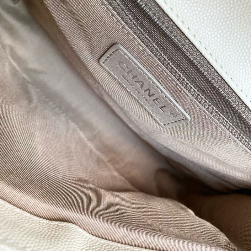 Chanel CF古巴系列口蓋包 鐳射23開 白銀 荔枝皮24*15*5.5 95新 配件塵袋-8