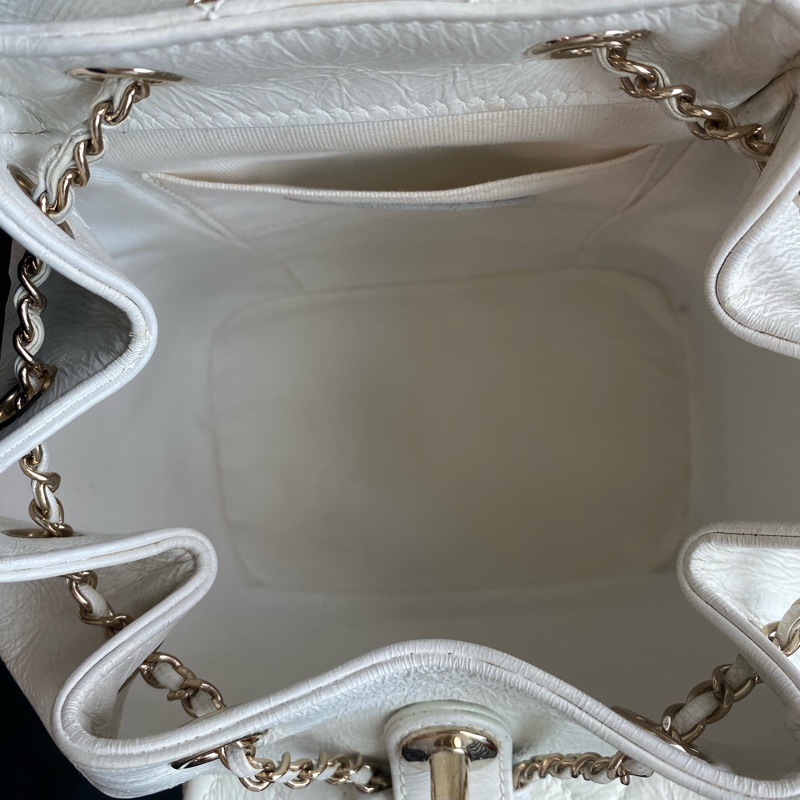 Chanel 雙肩包 小書包22cDuma 小號奶白色-6