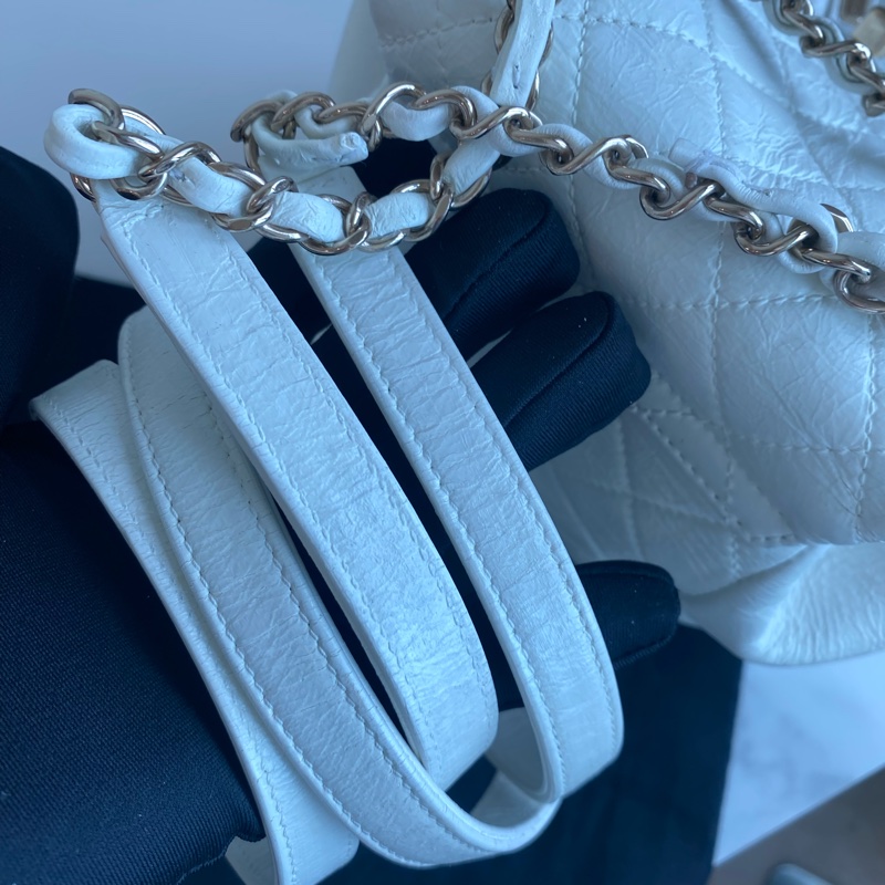 Chanel 雙肩包 小書包22cDuma 小號奶白色-14
