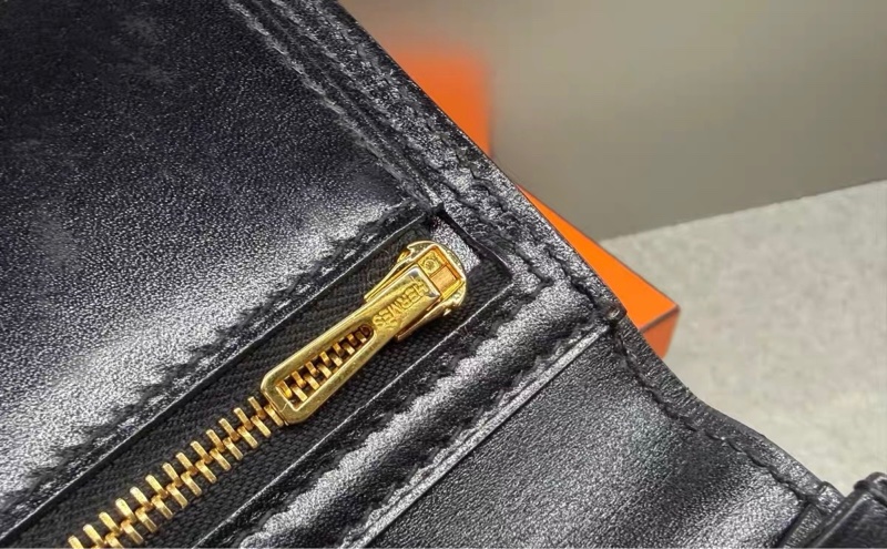 秒殺罕見 Hermès 愛馬仕 Bearn 黑金長夾|A刻 Box皮|經典黑色 H釦長夾 原始成色-5