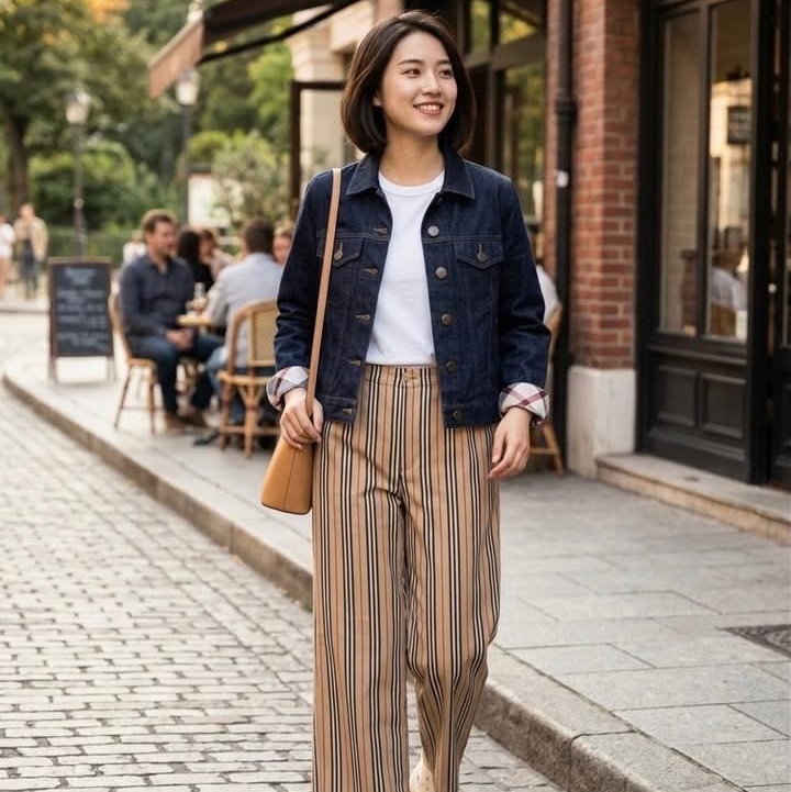 BURBERRY GOLF 經典直條紋彈性褲-0