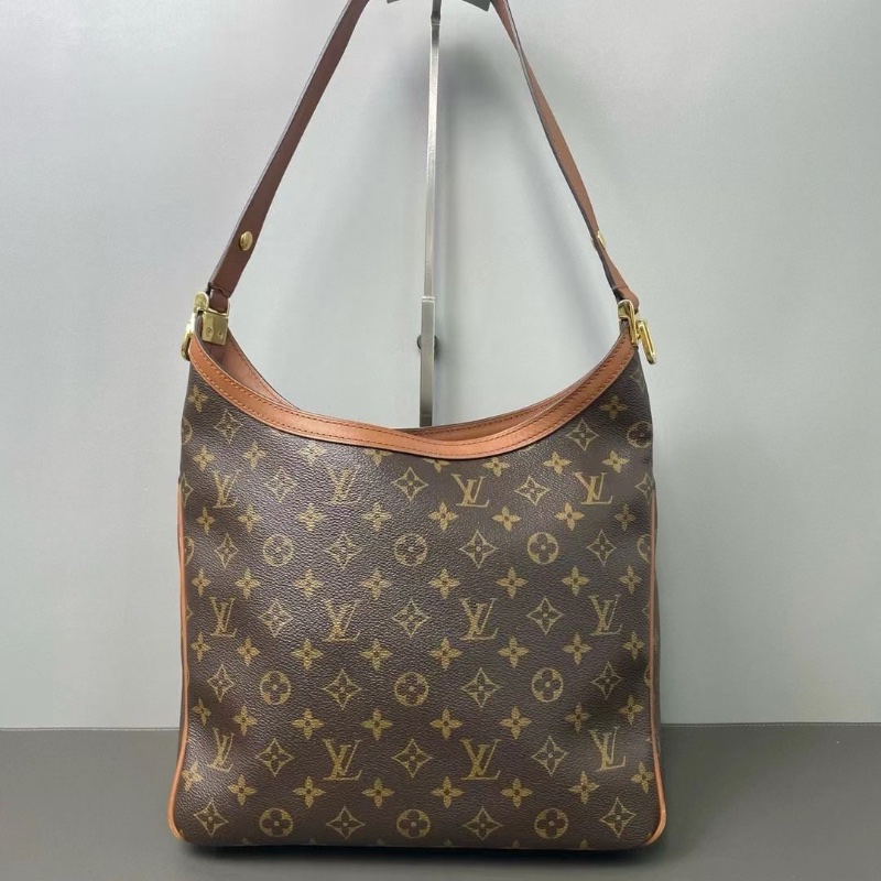 LV 達芙妮Hobo老花包 焦糖配棕色 內里黑色 30*32*13.5 9新 配件肩帶 塵袋-3
