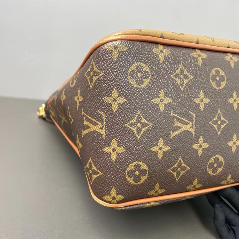 LV 達芙妮Hobo老花包 焦糖配棕色 內里黑色 30*32*13.5 9新 配件肩帶 塵袋-6