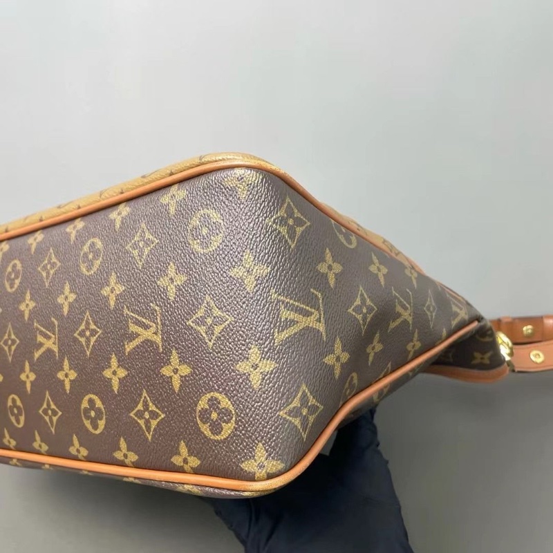 LV 達芙妮Hobo老花包 焦糖配棕色 內里黑色 30*32*13.5 9新 配件肩帶 塵袋-7