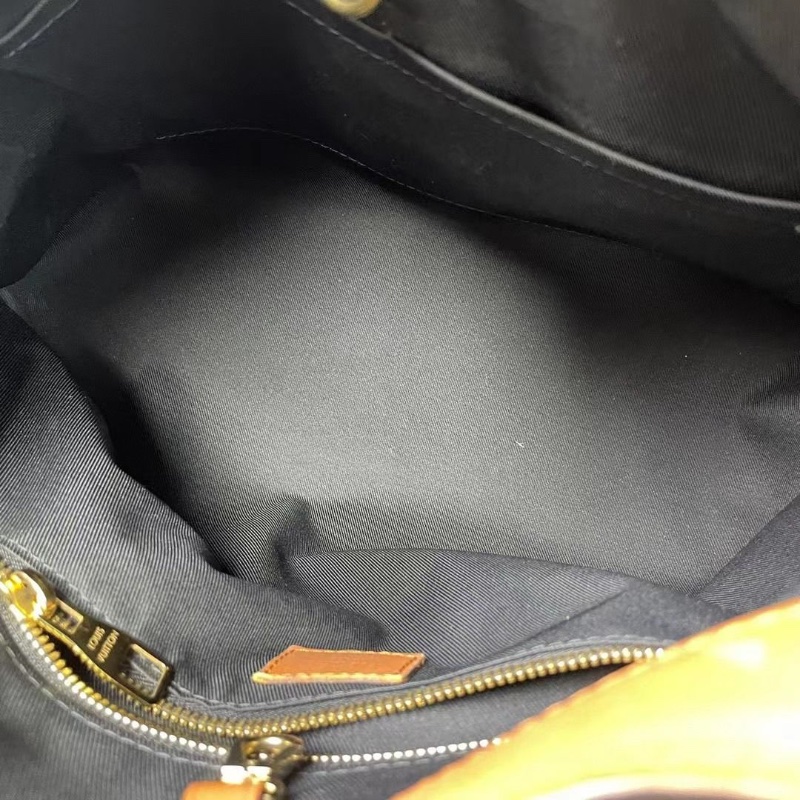 LV 達芙妮Hobo老花包 焦糖配棕色 內里黑色 30*32*13.5 9新 配件肩帶 塵袋-8