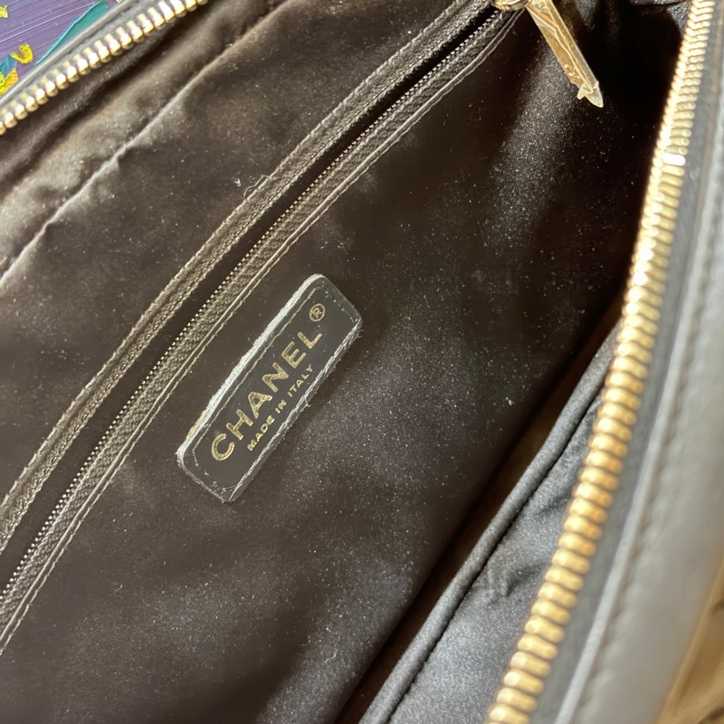 CHANEL 香奈兒 黑色 耐用牛皮 皮穿鏈斜背包 內裡拉鍊膠膜還在✨-18