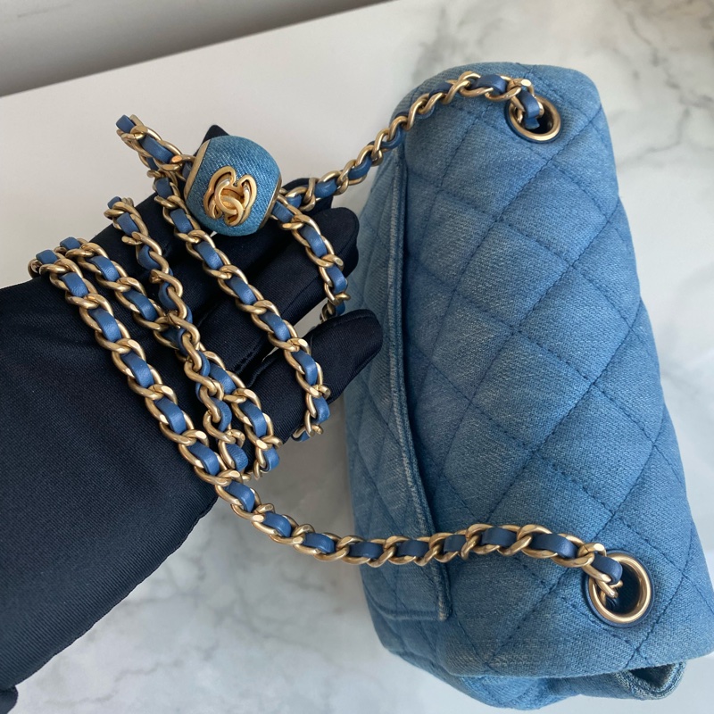 Chanel 牛仔金球方胖子-15
