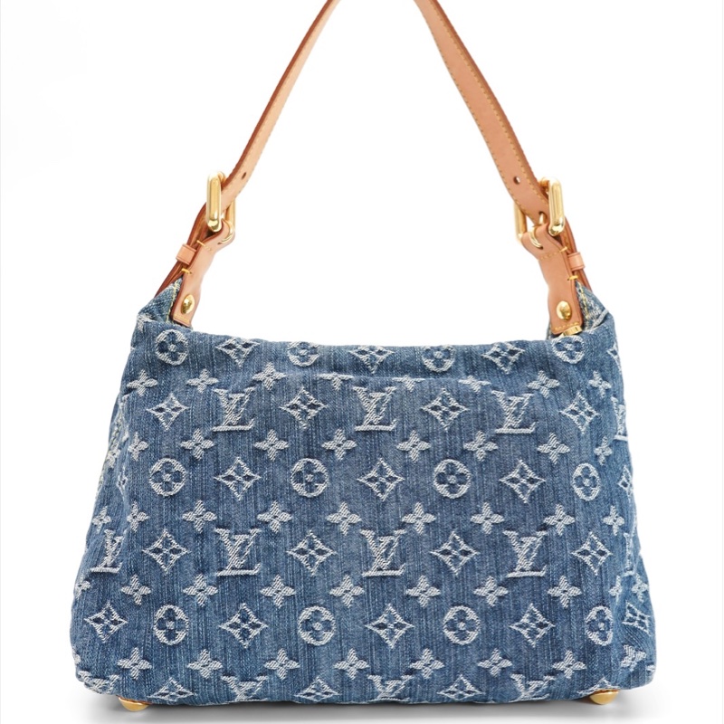 中古Louis Vuitton 藍色牛仔老花肩背包-8