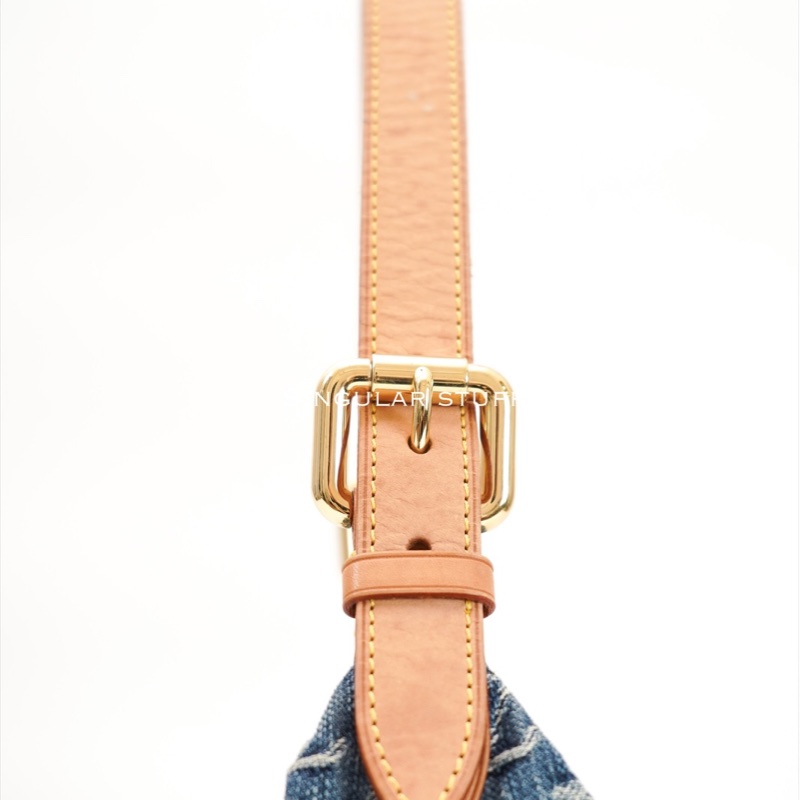中古Louis Vuitton 藍色牛仔老花肩背包-14