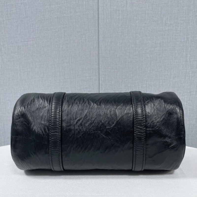 Prada 黑色羊皮波士頓枕頭包 22*11*11cm 95新 配件塵袋 肩帶 零錢包-2