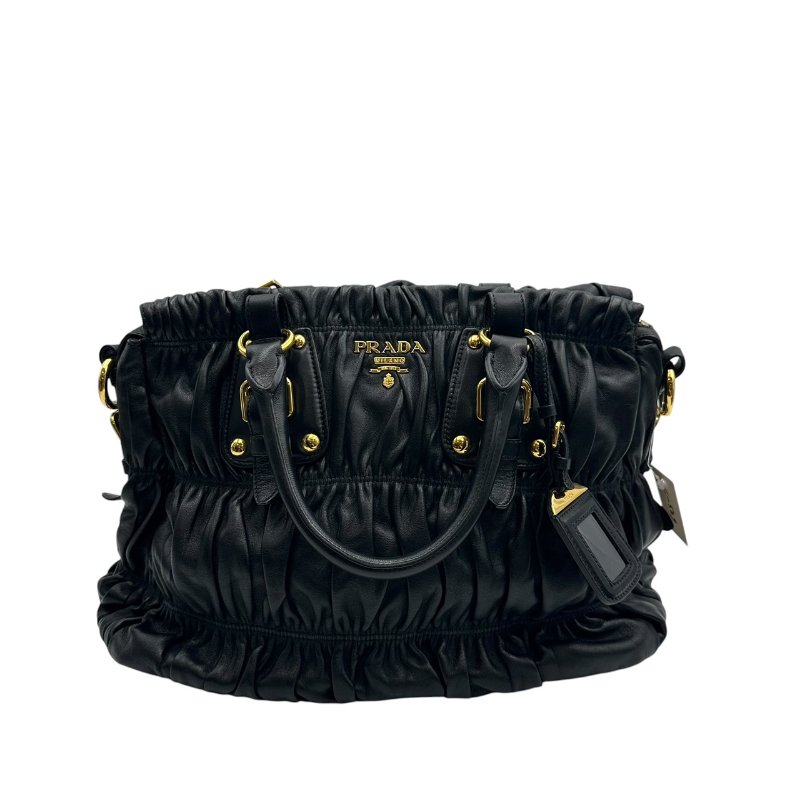 【美收精品】PRADA 黑色皮革肩背包 C-529【隔月月中將轉賣至日本 上架期限30天】-0