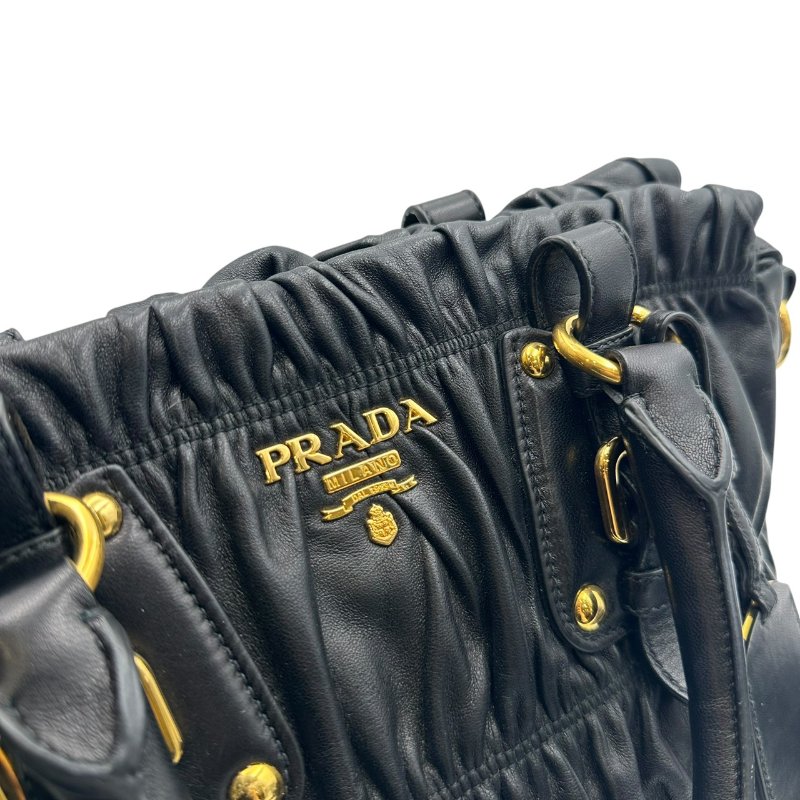 【美收精品】PRADA 黑色皮革肩背包 C-529【隔月月中將轉賣至日本 上架期限30天】-5
