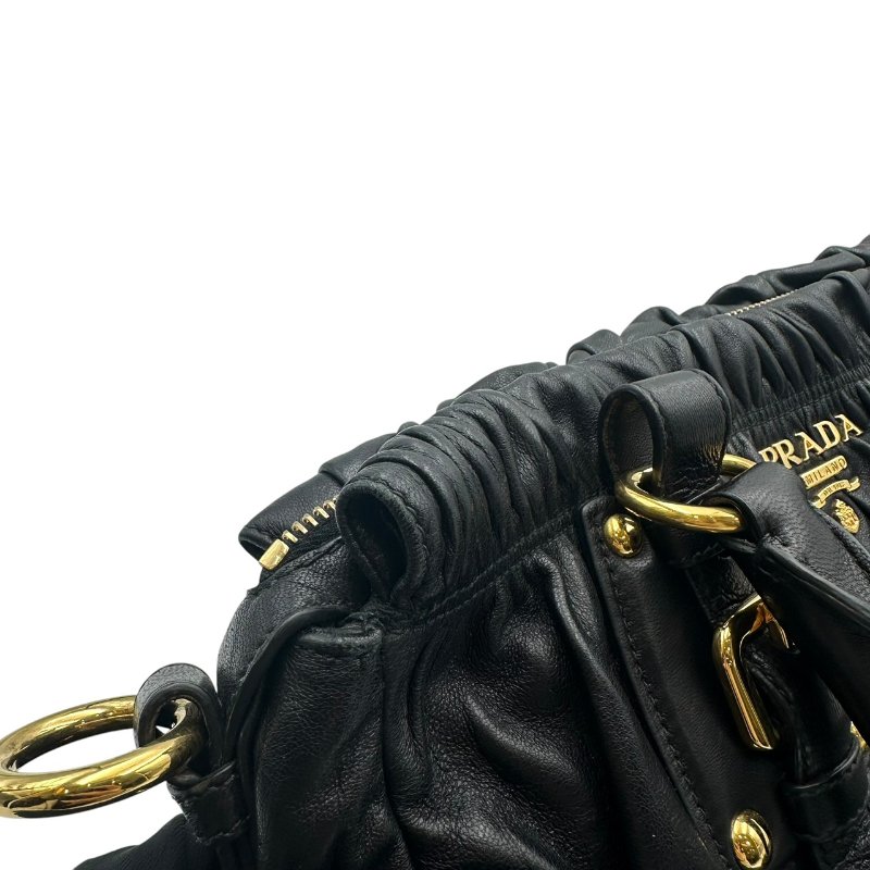 【美收精品】PRADA 黑色皮革肩背包 C-529【隔月月中將轉賣至日本 上架期限30天】-7