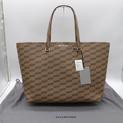 Balenciaga 巴黎世家 棕色 PVC 經典花紋 托特包 單肩包