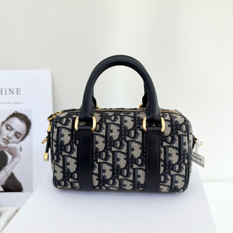 99新✨Dior 迪奧 Groove 16 nano刺繡老花波士頓手提包單肩包斜背包 2024年 金扣💛正品保障-3