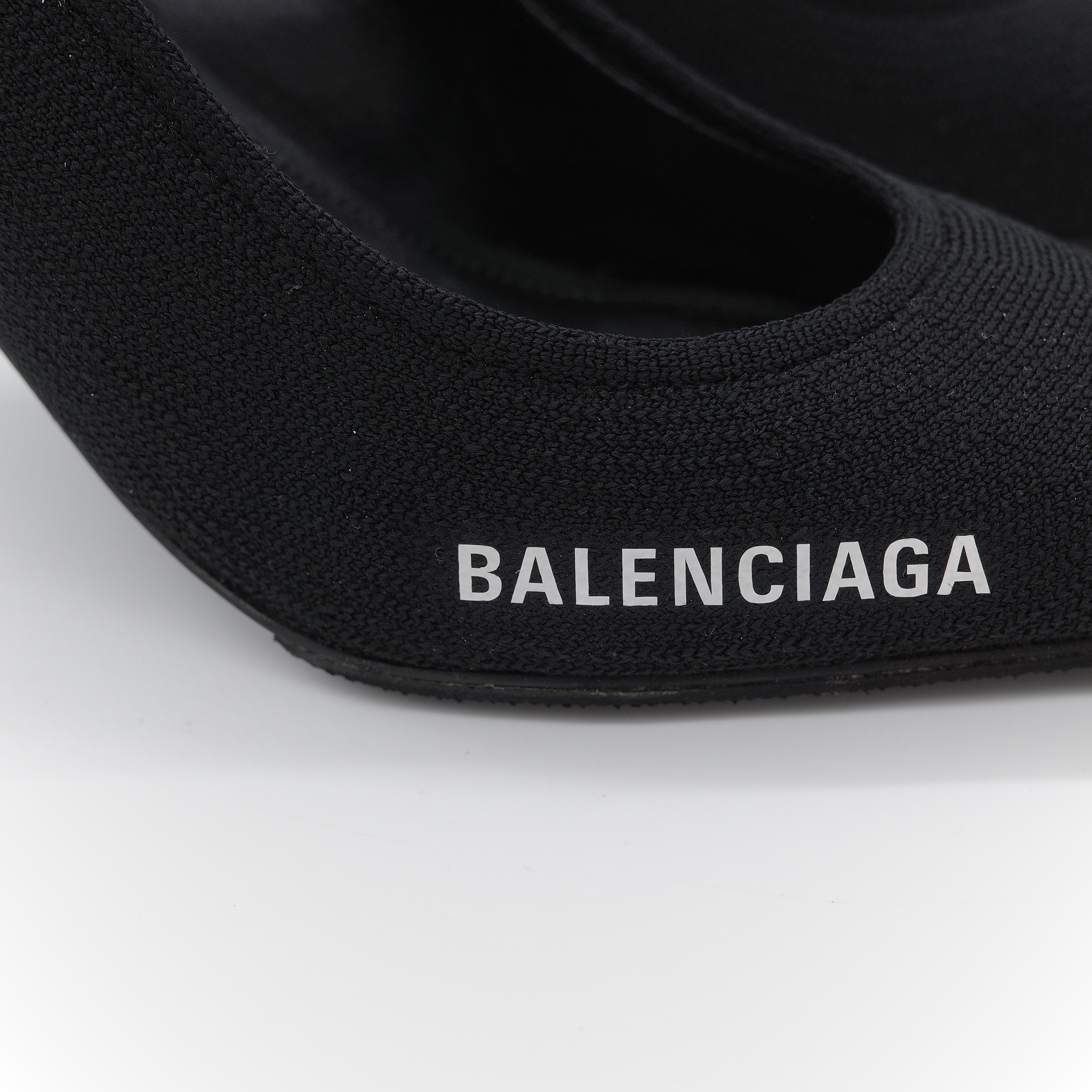 Balenciaga 巴黎世家 Knife 黑色 回收再生針織面料 尖頭細跟高跟鞋-4