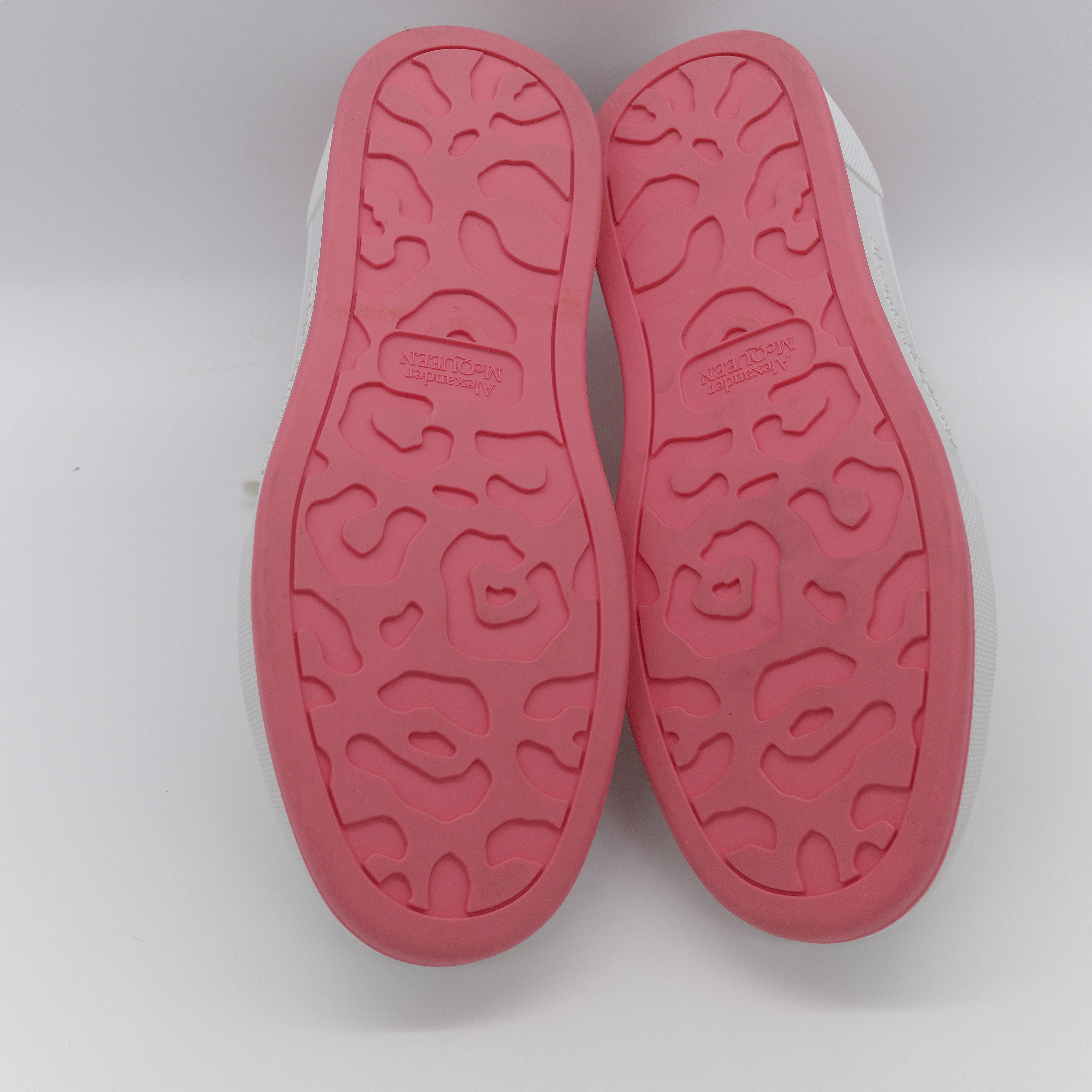 Alexander McQueen 亞歷山大·麥昆 Deck Plimsoll 白色 粉色 帆布 麂皮橡膠 繫帶厚底運動鞋-9