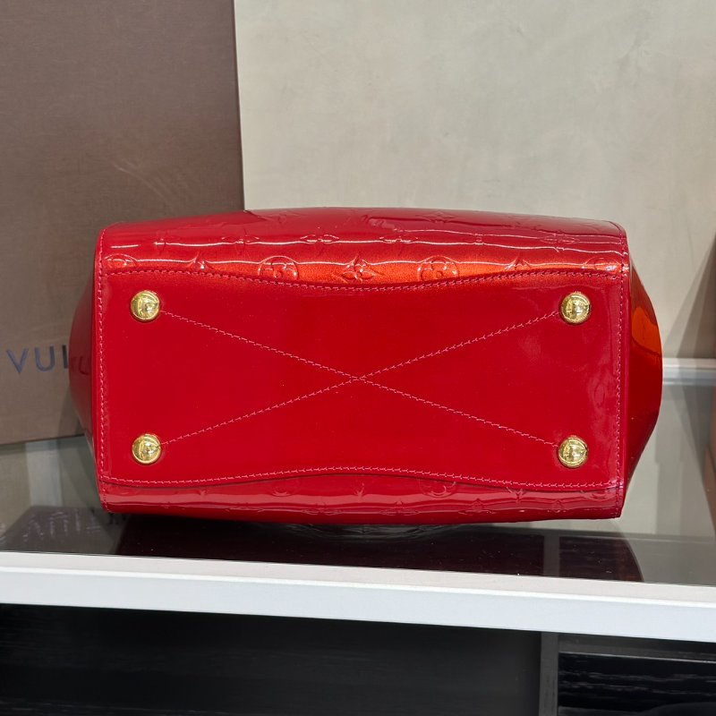 LOUIS VUITTON 漆皮波士頓手提包 - 紅-3