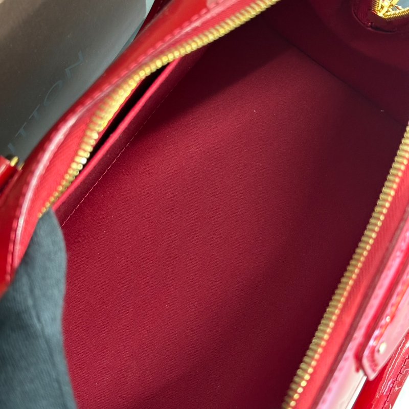 LOUIS VUITTON 漆皮波士頓手提包 - 紅-4