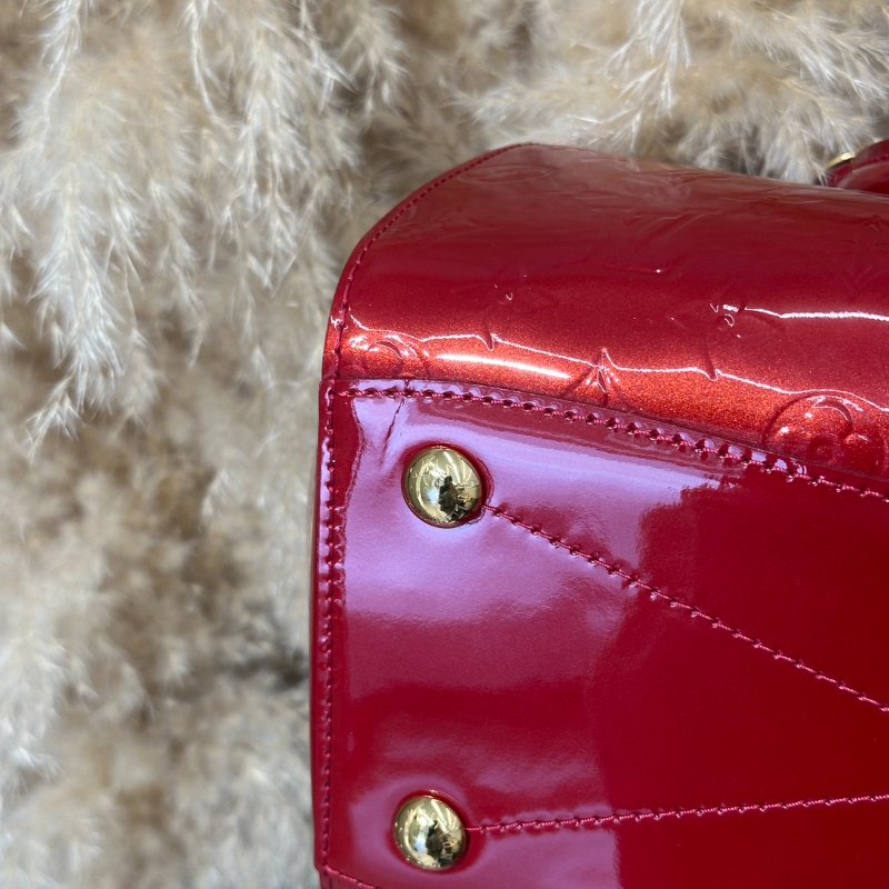 LOUIS VUITTON 漆皮波士頓手提包 - 紅-6