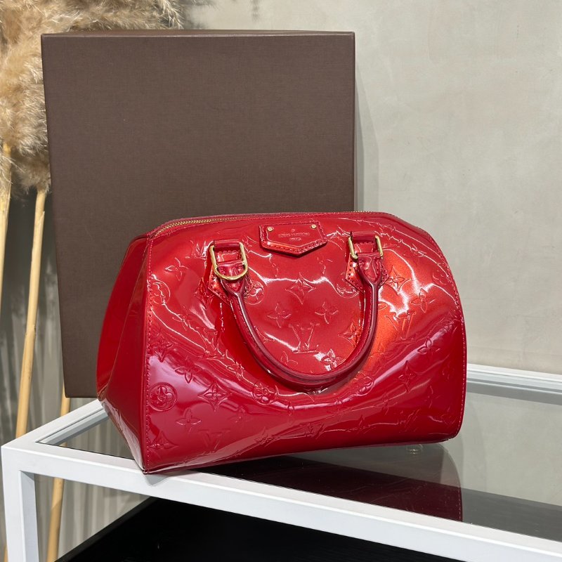 LOUIS VUITTON 漆皮波士頓手提包 - 紅-9