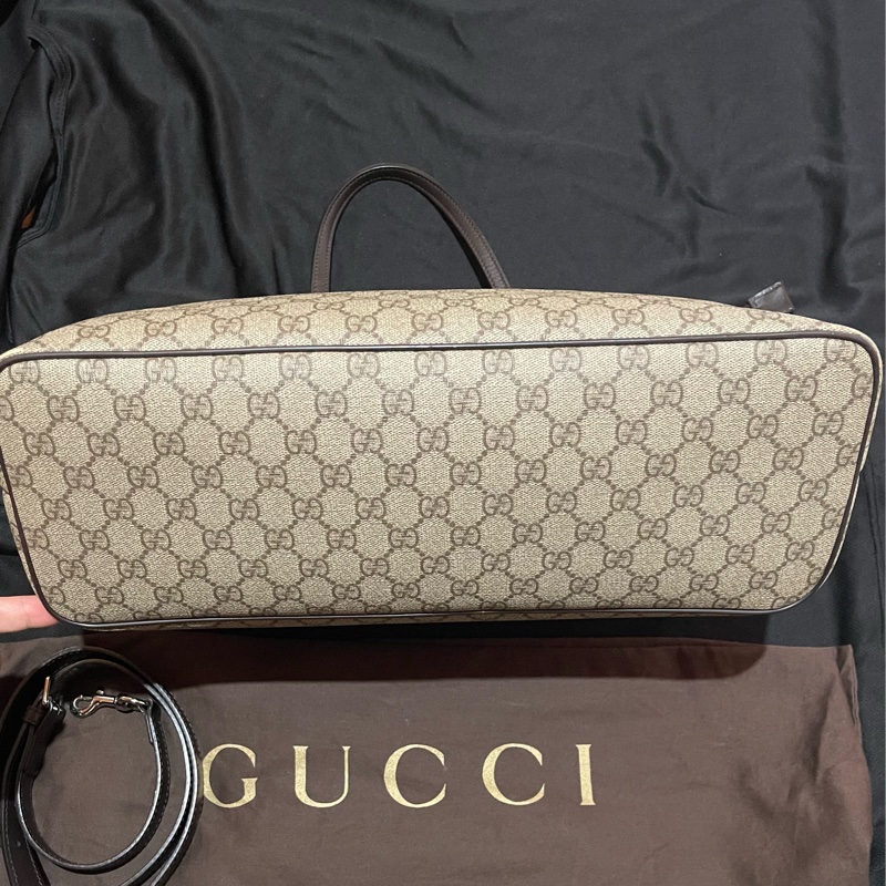 Gucci Tote經典老花兩用拉鏈大托特包 側背包（40x14x25)-8
