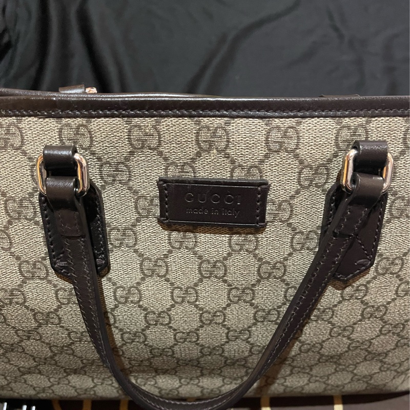 Gucci Tote經典老花兩用拉鏈大托特包 側背包（40x14x25)-16