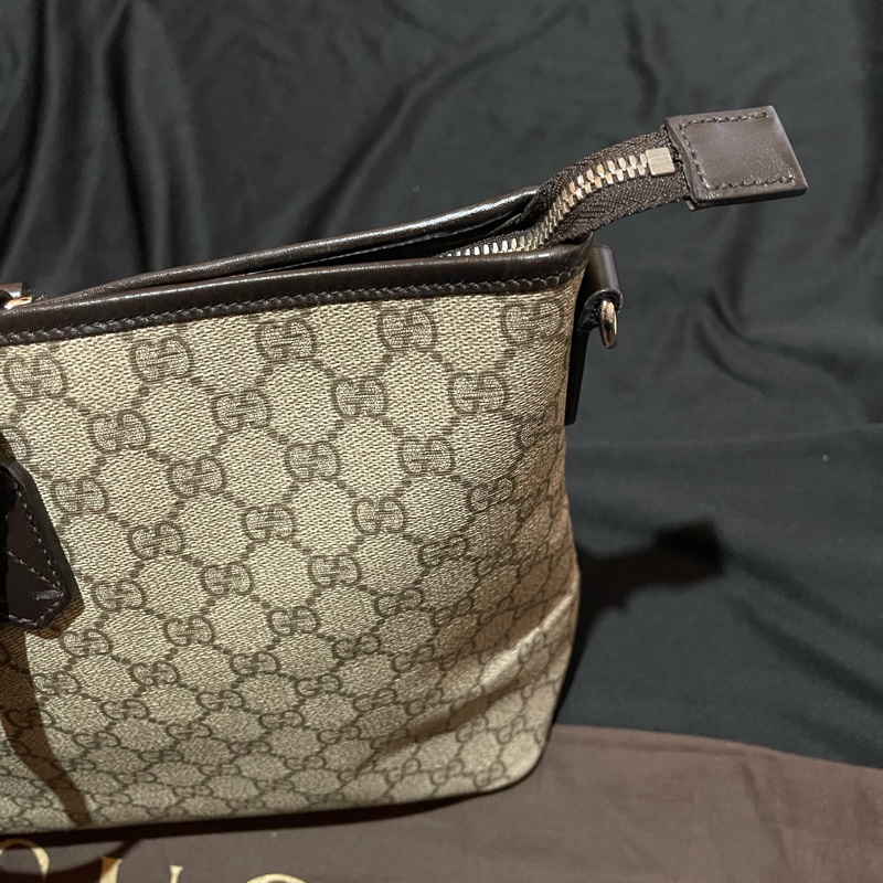 Gucci Tote經典老花兩用拉鏈大托特包 側背包（40x14x25)-17
