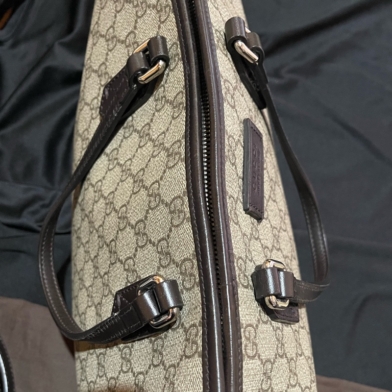 Gucci Tote經典老花兩用拉鏈大托特包 側背包（40x14x25)-22