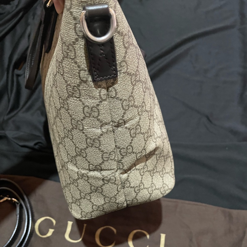 Gucci Tote經典老花兩用拉鏈大托特包 側背包（40x14x25)-31