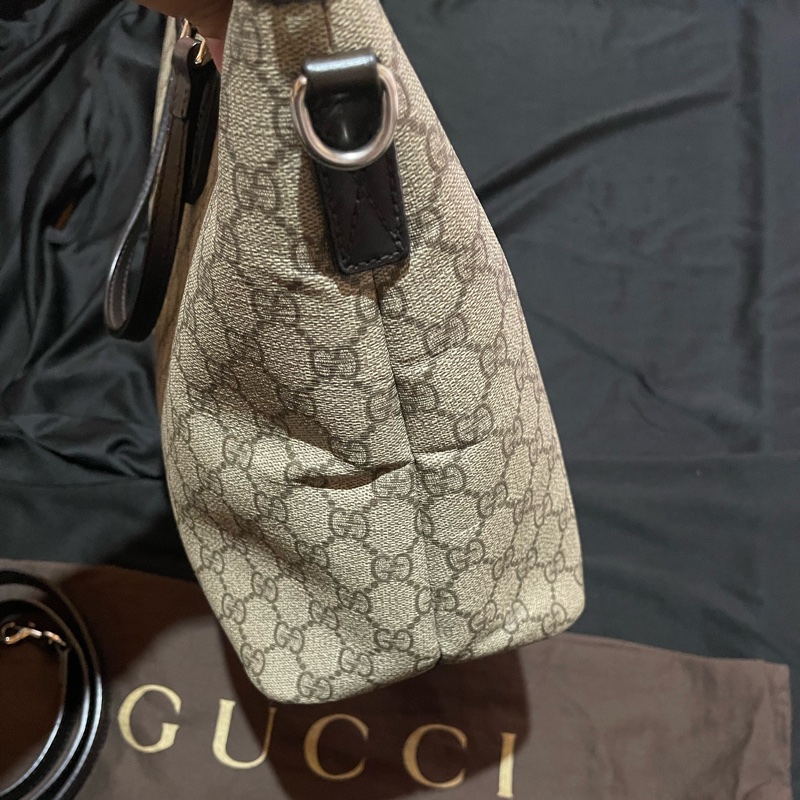 Gucci Tote經典老花兩用拉鏈大托特包 側背包（40x14x25)-32