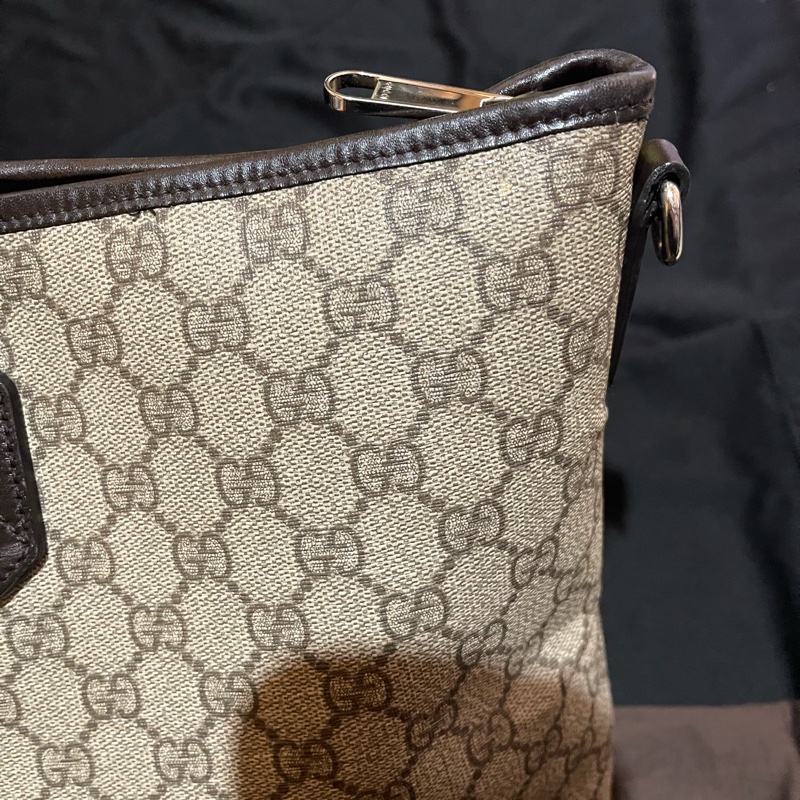Gucci Tote經典老花兩用拉鏈大托特包 側背包（40x14x25)-36
