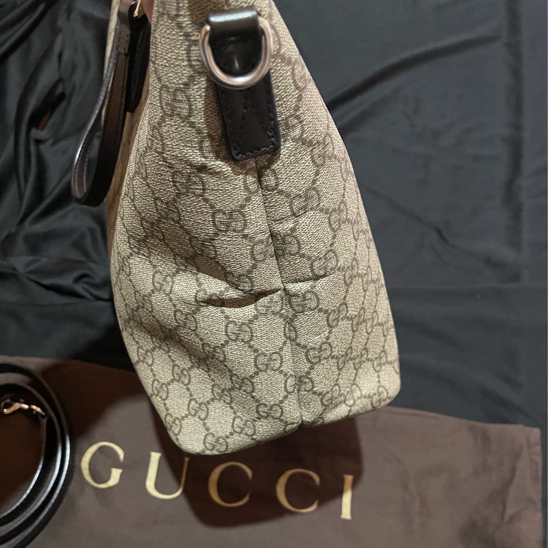 Gucci Tote經典老花兩用拉鏈大托特包 側背包（40x14x25)-40