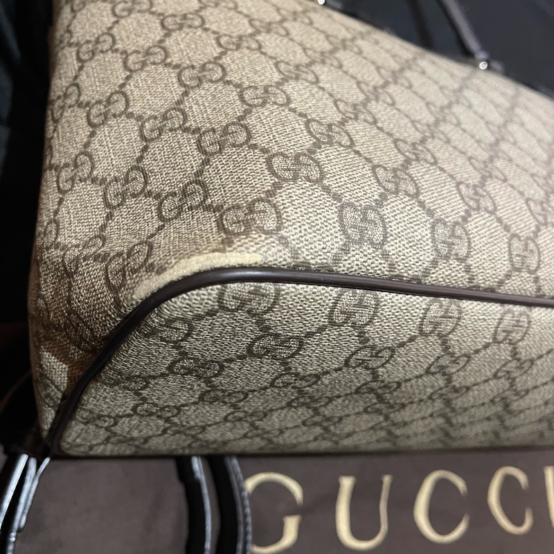 Gucci Tote經典老花兩用拉鏈大托特包 側背包（40x14x25)-45