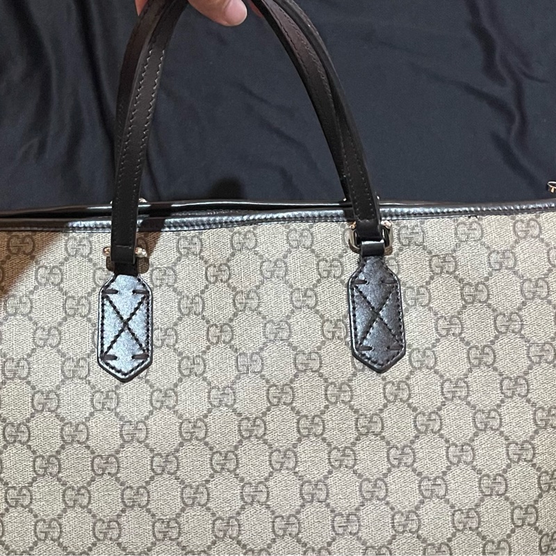 Gucci Tote經典老花兩用拉鏈大托特包 側背包（40x14x25)-57
