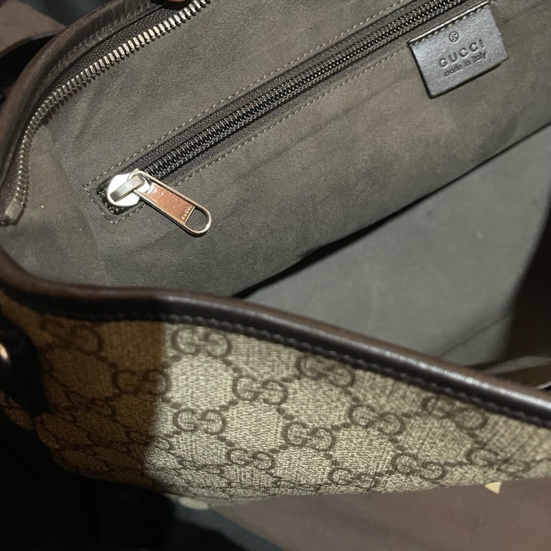 Gucci Tote經典老花兩用拉鏈大托特包 側背包（40x14x25)-60