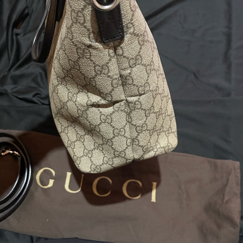 Gucci Tote經典老花兩用拉鏈大托特包 側背包（40x14x25)-67