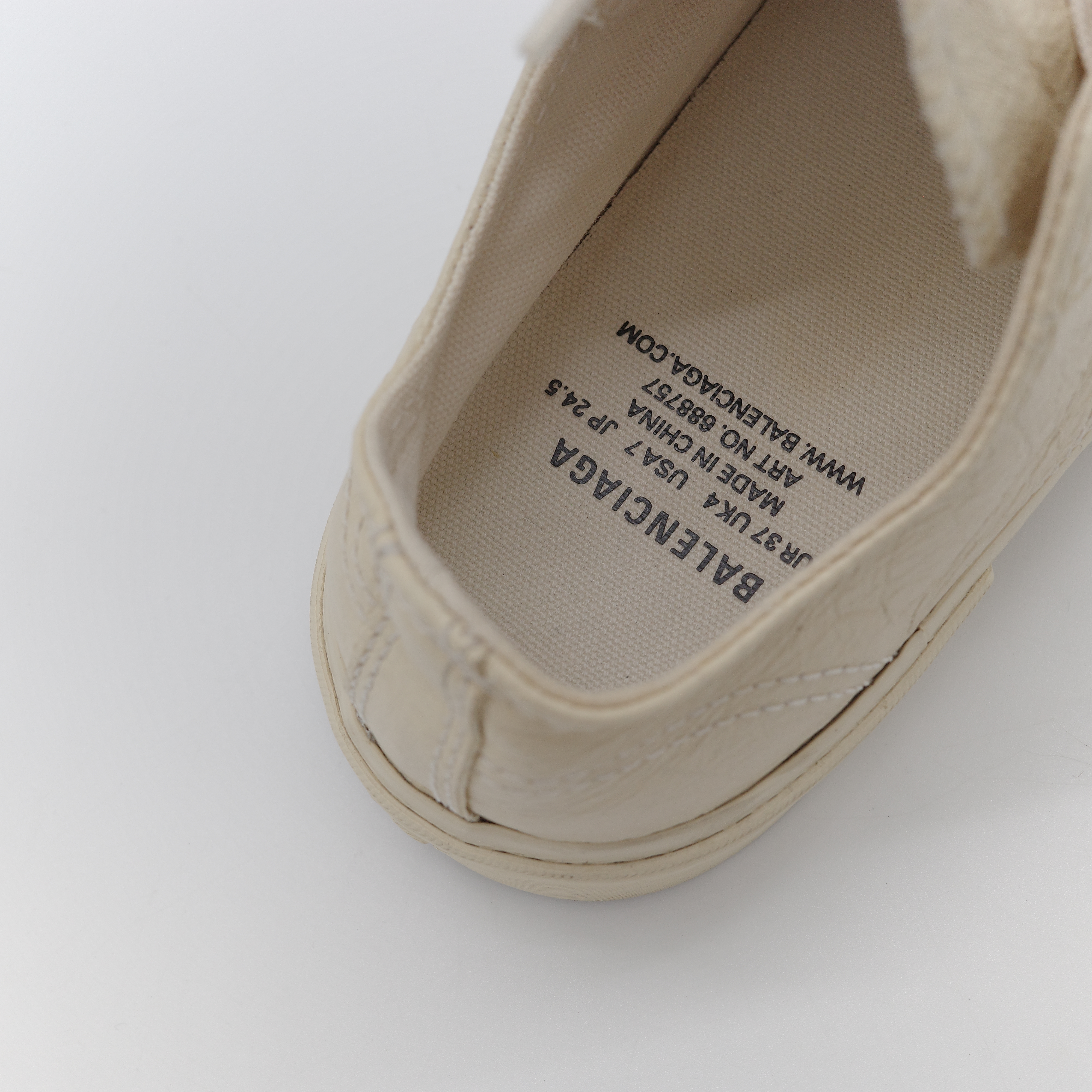Balenciaga 巴黎世家 Paris 奶油色 皮革 低筒運動鞋-2