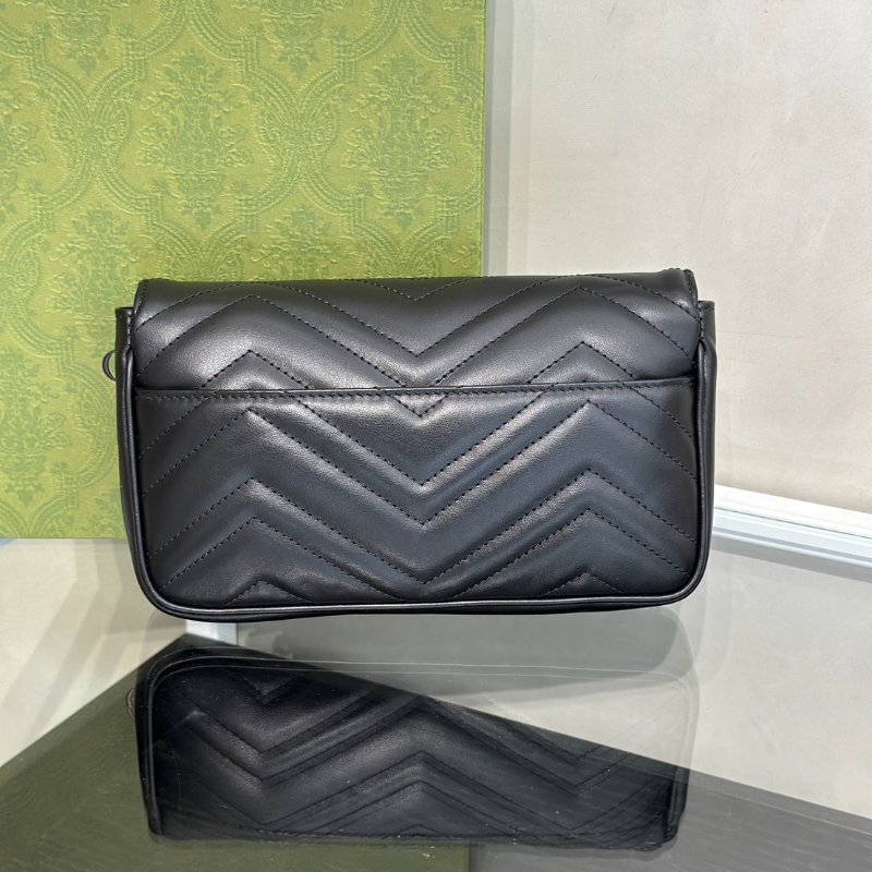 GUCCI Marmont Matelasse新款斜背包 - 21 黑金-4
